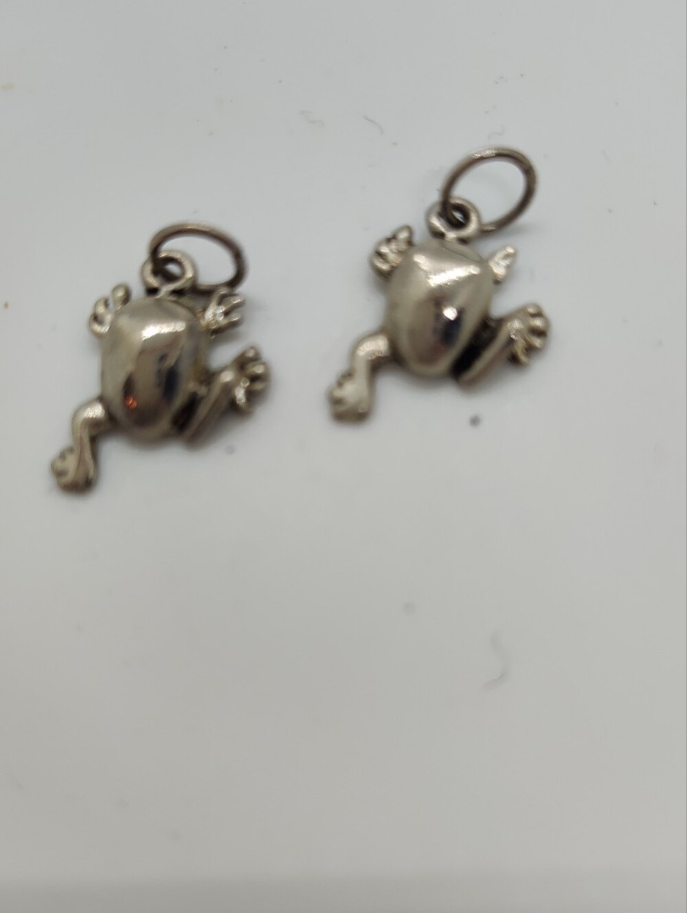Silver Frog Charm Pendant for Hoop Earrings